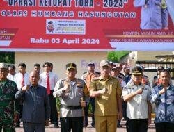 Bupati Pimpin Apel Gelar Pasukan Operasi Ketupat 2024 di Polres Humbahas