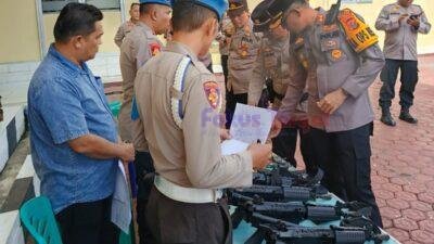 Polres Taput Tingkatkan Pengawasan Terhadap Personil Pemegang Senpi Dinas, Lakukan Pengecekan Secara Berkala