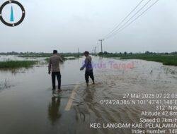Debit Air Sungai Kampar di Kecamatan Langgam Mulai Surut Pasca Dibukanya Spillway Gate PLTA Koto Panjang