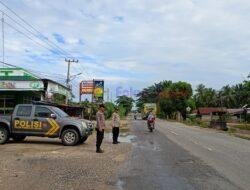 Menghadapi Musim Hujan, Polsek Pangkalan Lesung Intensifkan Patroli Lalu Lintas