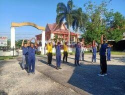 Personil Polsek Pangkalan Kuras Gelar Olahraga Pagi untuk Tingkatkan Kesehatan dan Semangat