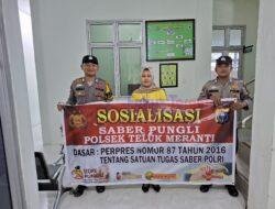 Polisi Gelar Patroli dan Sosialisasi Saber Pungli di Pasar Teluk Binjai, Pelalawan