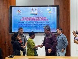 Pemkab Tapanuli Utara Serahkan Santunan Korban Kebakaran Hutatinggi ‎